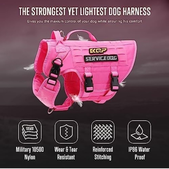 NWT! KCP Tactical Girl Dog Harness Pink Military 10500 Nylon Lightweight Durable - Picture 2 of 8